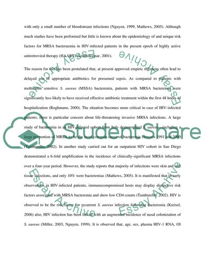 MRSA and the risks associated with AIDS patients