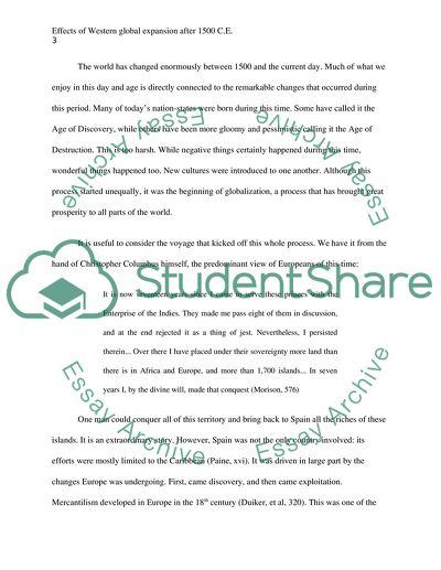 Effects of Western global expansion after 1500 C.E