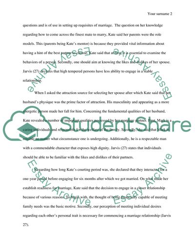 Marriage interview assignment
