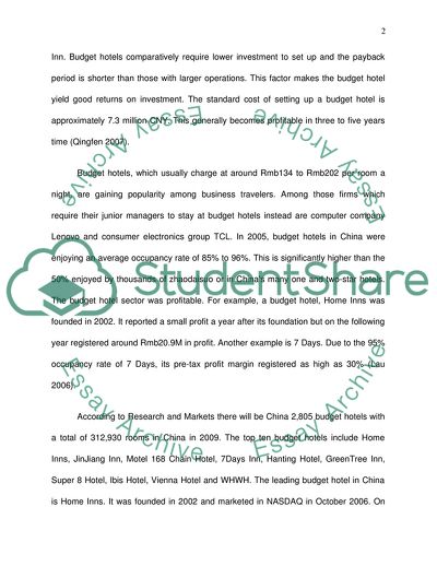 The Challenge of International Budget Hotel in China Market