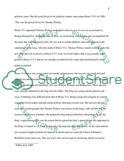 The Rise and Fall of Cardinal Thomas Wolsey