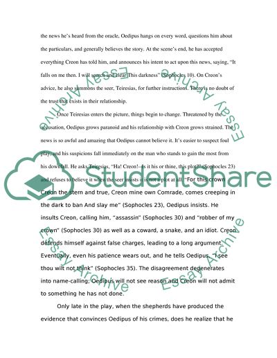 Changing Relationship Between Oedipus and Creon