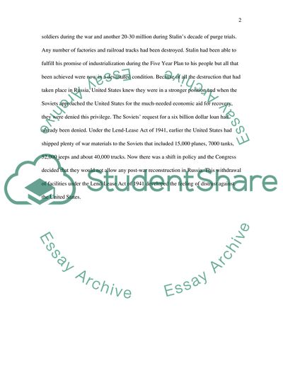 Relation between the Soviets and the United States