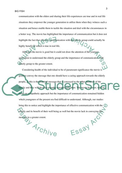 Communication and aging in the film big fish