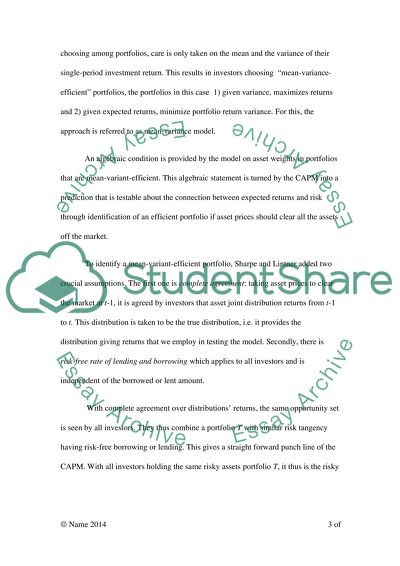 CAPM and its Practical Applications