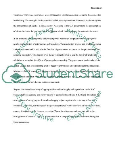 Effect of Taxation and Tux Cut