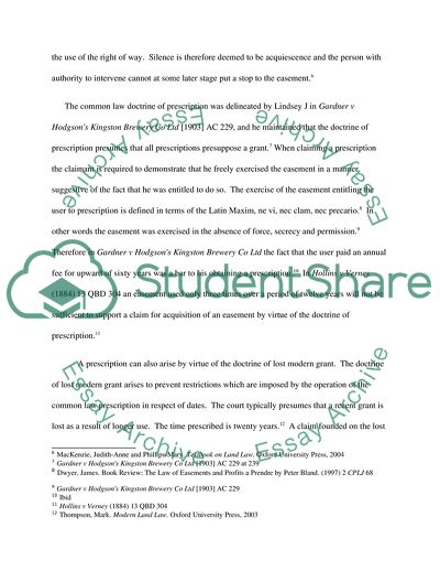 Land Law - Easements (Prescription Act 1832)