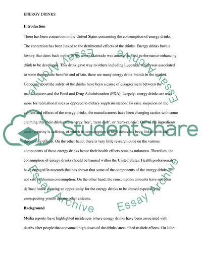 Should the Energy Drinks Be Banned in the United States