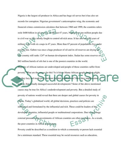 Poverty in Africa the oil-rich Country