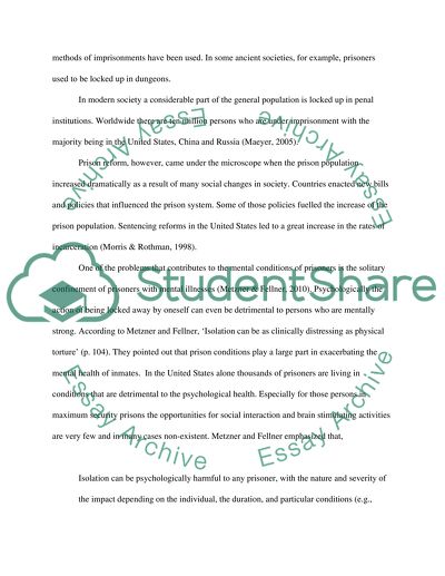 Whether Prisons Exacerbate or Improve the Mental Health of Those It Contains