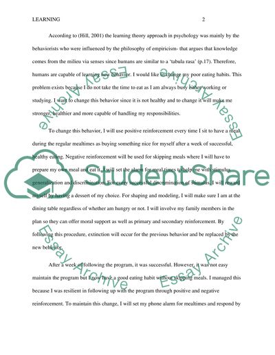 The Learning Theory Approach in Psychology