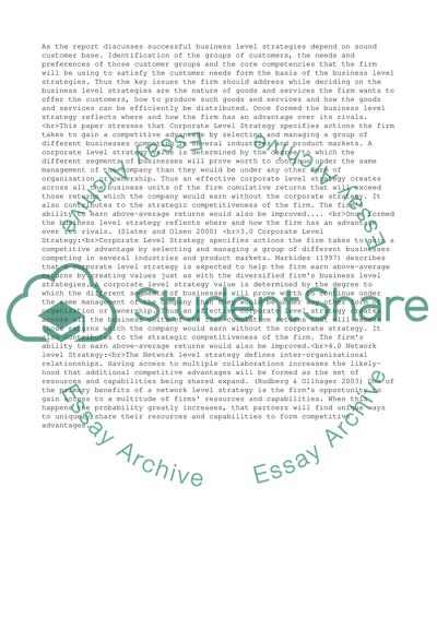 Business strategy essay