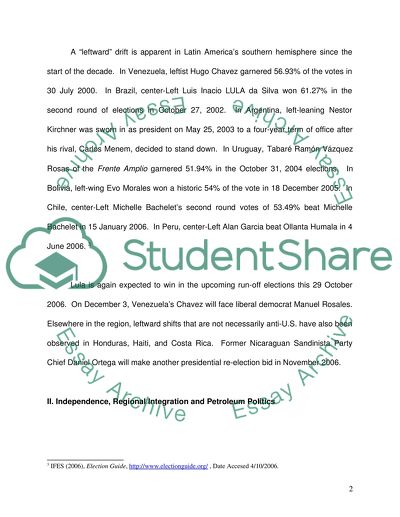 U.S. Perspectives and Foreign Policy in Latin America