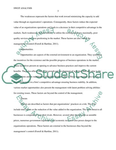 The Nature of the SWOT Analysis