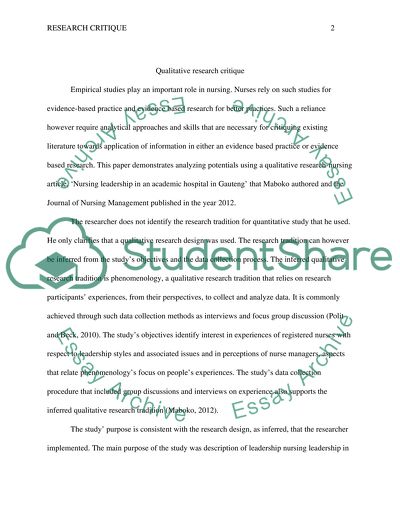 Nursing leadership in academic hospital