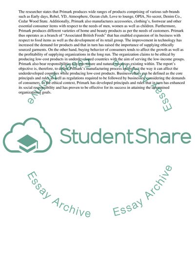 Primark Supplying Consumers With Ethically Sourced Garments