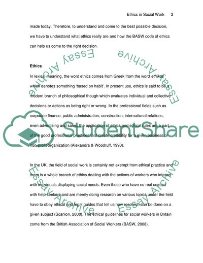 Ethics in Social Work