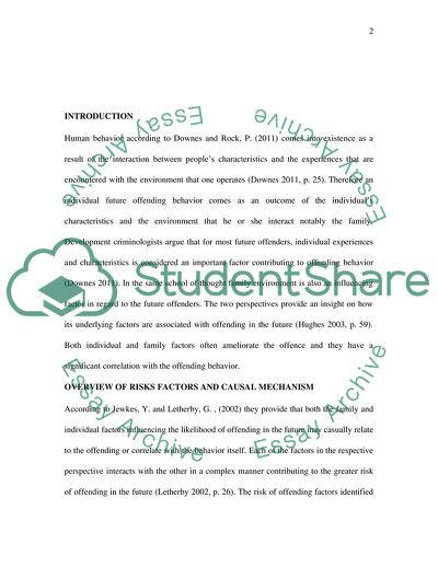 Family Factors that Can Determine Future Offending Behavior