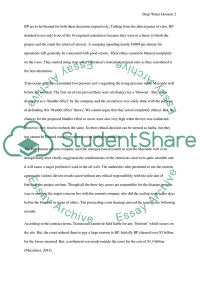 The Deepwater Horizon Disaster