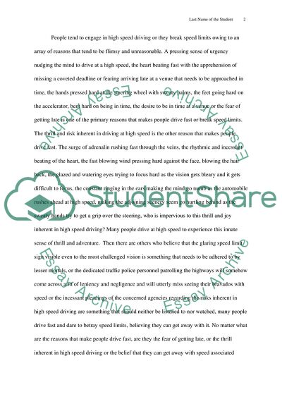 Driving at High Speed