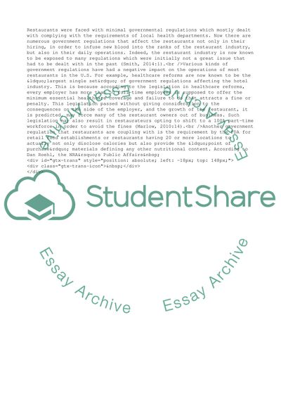 The Negative Impact of Government Regulations on Restaurants