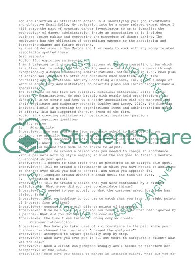 Identifying Job Investments and Objectives