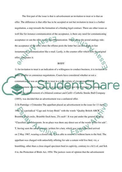 The Advertisement of a Bilateral Contract