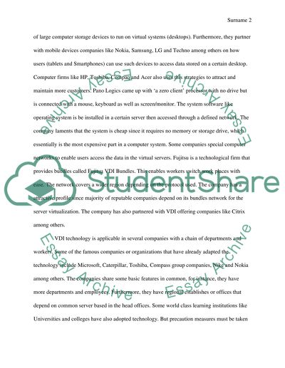 Virtual Desktop Infrastructure in the Work Environment