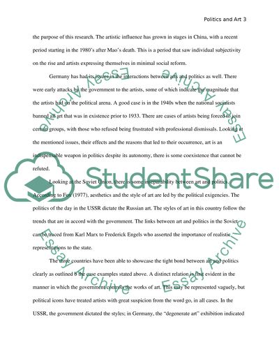 Arts and Politics - China, Germany, and the Soviet Union