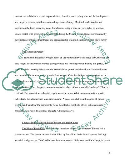 The changes in medieval italian society and the papacy