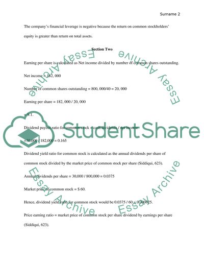 ratio analysis essay questions