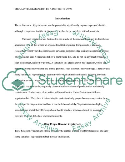 Should Vegetarianism be a Diet on its Own