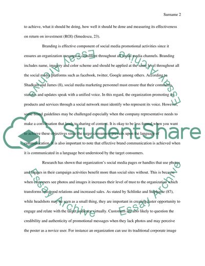 Social Media Promotional Activities