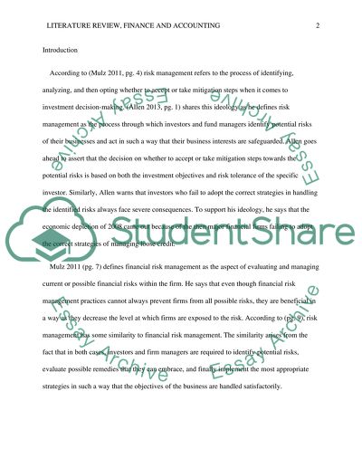 Financial Risk Management