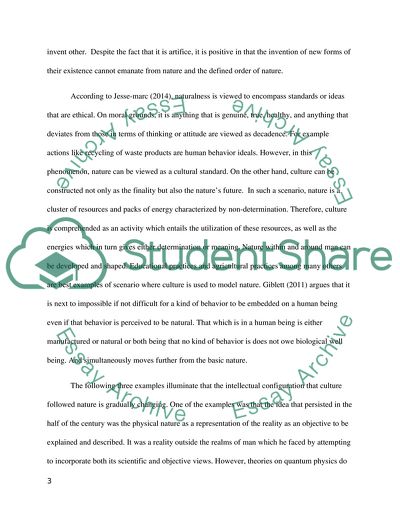 Relationship between Nature and Culture, as well as Civilization