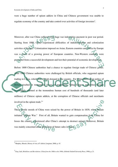 Economic Development of India and China in the 19th Century