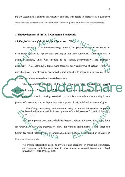 IASB improved conceptual framework for financial reporting
