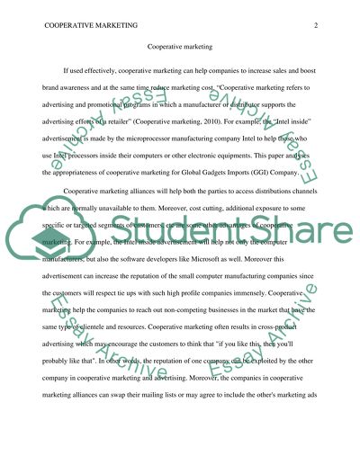 Cooperative marketing