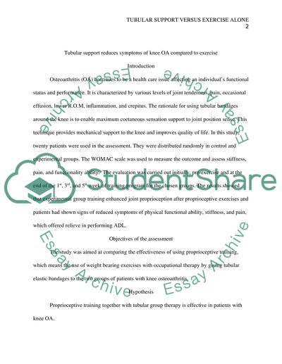 Tubular support reduces symptoms of knee OA compared to exercise