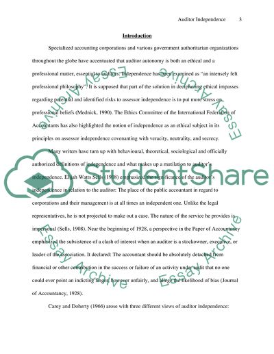 DOES AUDIT REGULATION ENSURE AUDITOR INDEPENDANCE