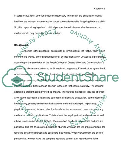 Should the right to have an abortion remain solely with the mother