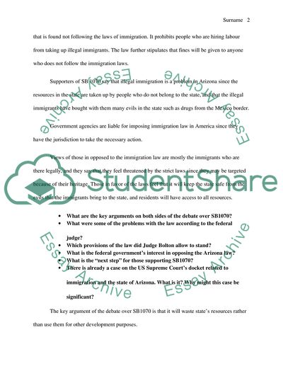 Illustration of Federalism The Immigration Debate