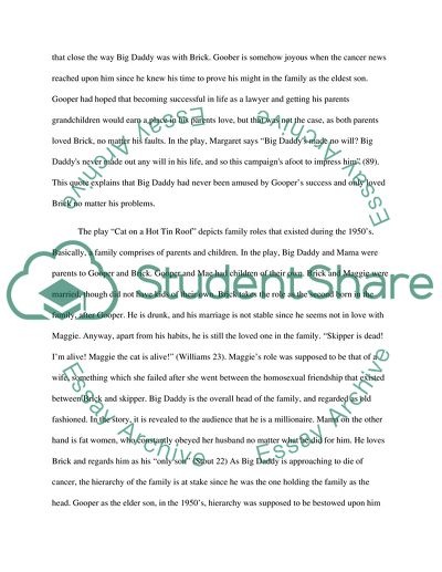 Argumentative Essay On Mass Media Shift In Expectation Of Family Roles In Cat On A Hot Tin Roof By Tennessee Example Of Narrative Essay also Compare And Contrast Essays Topics Shift In Expectation Of Family Roles In Cat On A Hot Tin Roof By Essay Geography Essay Examples