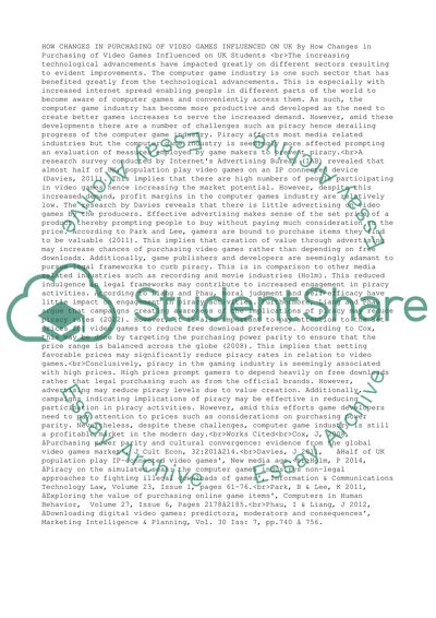 How changes in purchasing of video games influenced on UK students