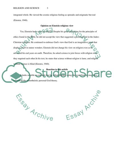 Einsteins Critique of Religious Traditions