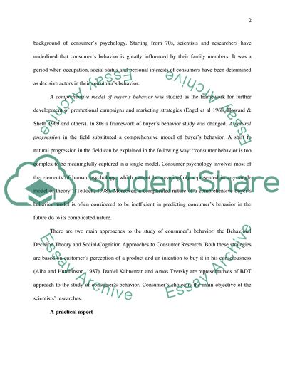 Promotional campaigns and consumers behavior