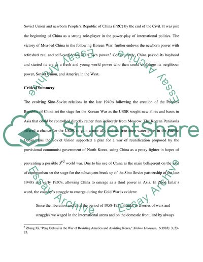 The Emergence of China during the Cold War - an Analysis of the History