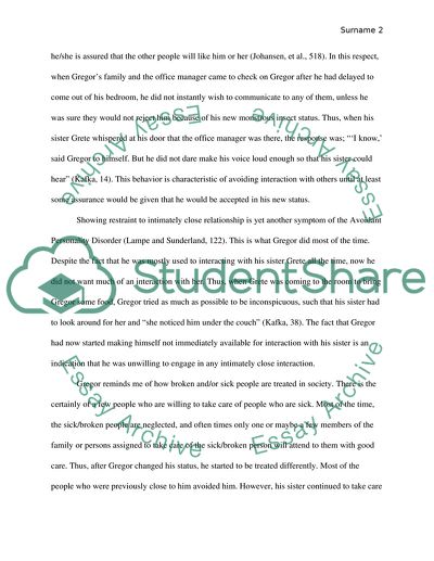 Analysis on the Metamorphosis by Applying Physical or Mental Illness to Gregor