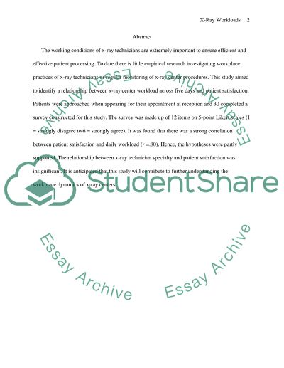 X-Ray Technician Workloads
