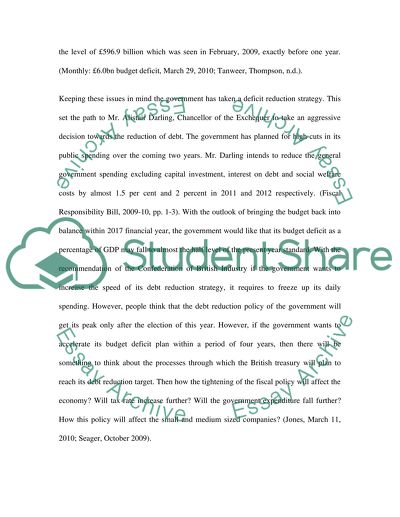 Effect of the UK Governments Debt Reduction Plan on the Bury Sports